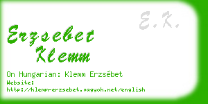 erzsebet klemm business card