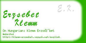 erzsebet klemm business card